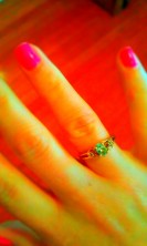 my birthstone (aquamarine) ring I've had since I was a teenager